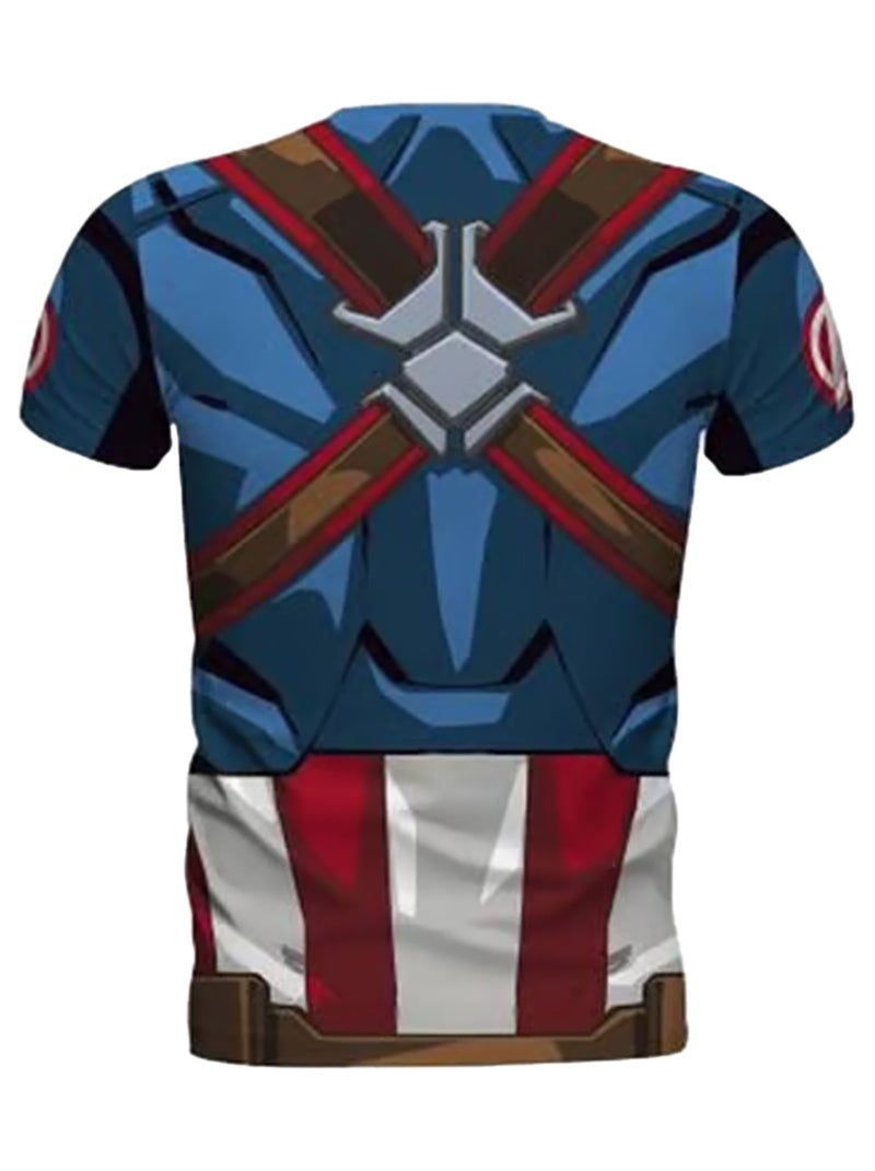 Capitaine Amérique - T-shirt motif/style logo Bleu Blanc - Kiabi