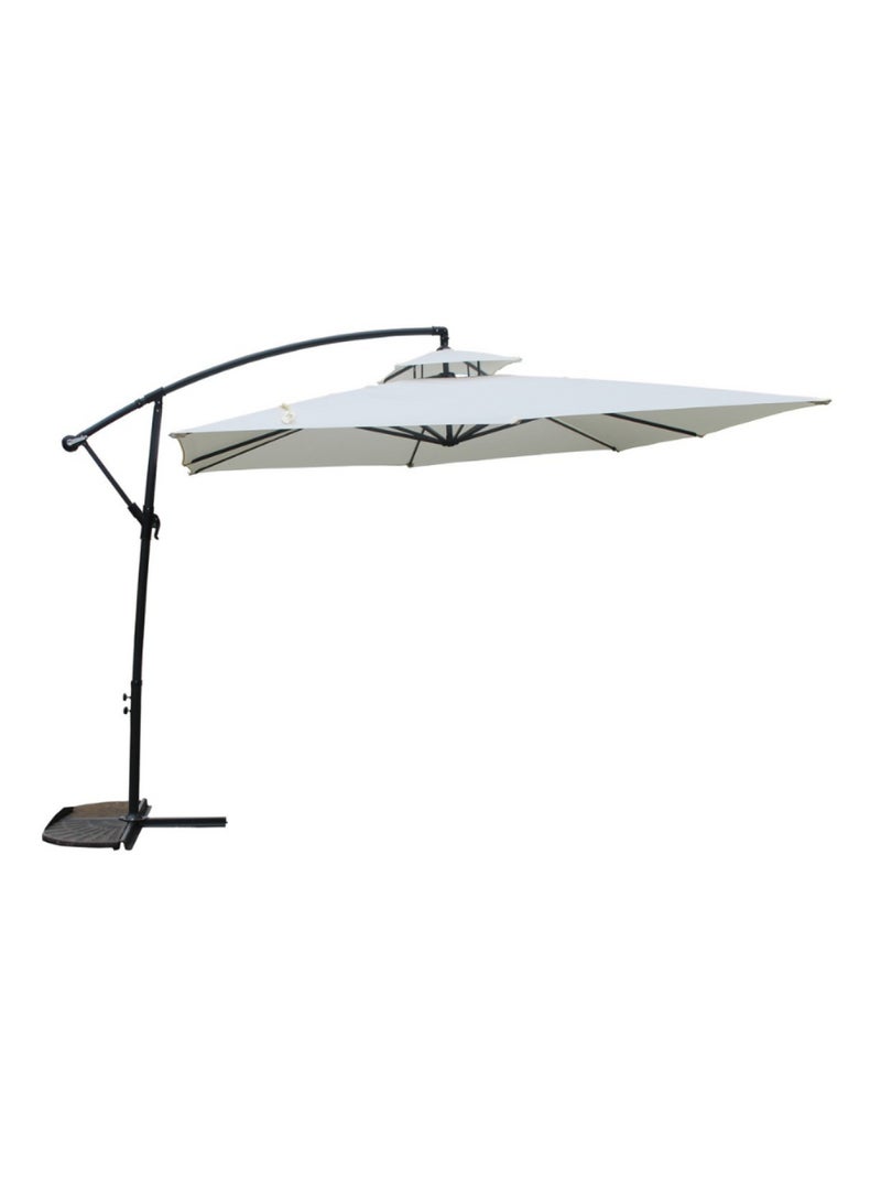 CAPRI - Parasol carré déporté 3x3 écru en aluminium Gris Ecru - Kiabi