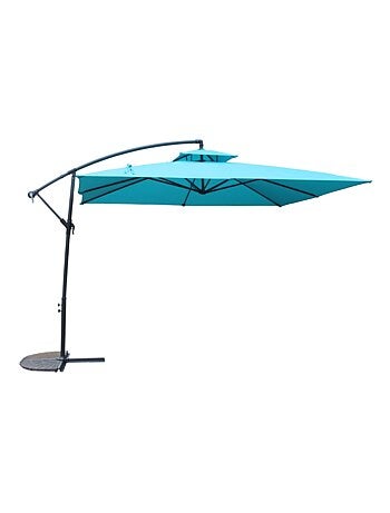 CAPRI Parasol ecru déporté rond 2,95 x 2,95 m