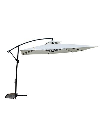 CAPRI Parasol ecru déporté rond 2,95 x 2,95 m