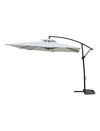 CAPRI Parasol ecru déporté rond 2,95 x 2,95 m
