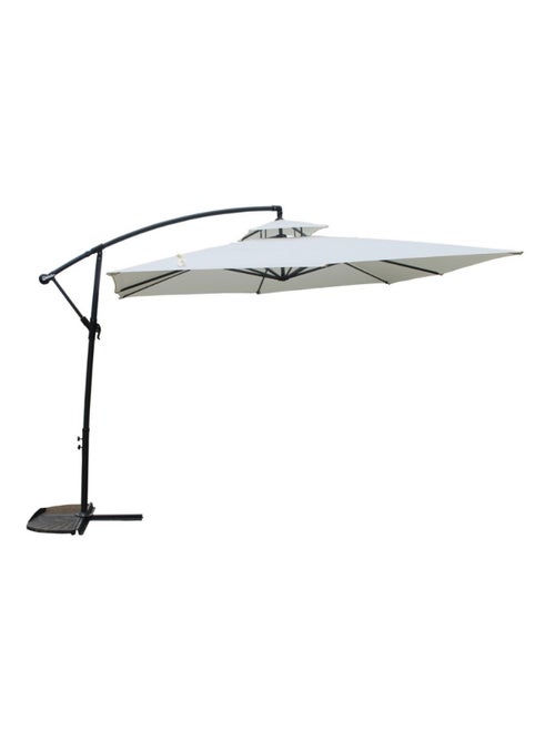 CAPRI Parasol ecru déporté rond 2,95 x 2,95 m - Kiabi