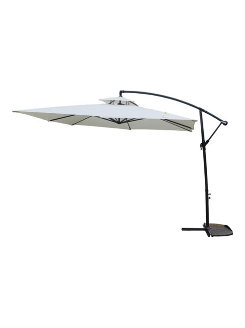 CAPRI Parasol ecru déporté rond 2,95 x 2,95 m - Kiabi