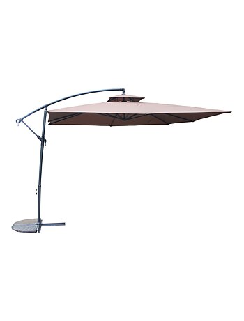 CAPRI Parasol ecru déporté rond 2,95 x 2,95 m