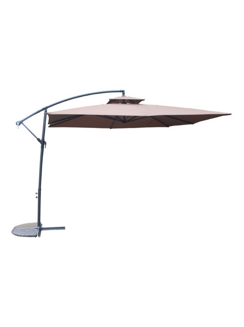 CAPRI Parasol marron déporté rond 2,95 x 2,95 m - Kiabi