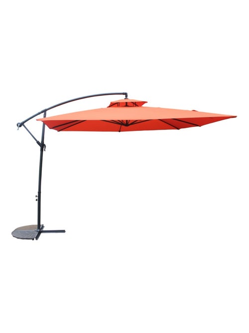 CAPRI Parasol terracotta déporté rond 2,95 x 2,95 m - Kiabi