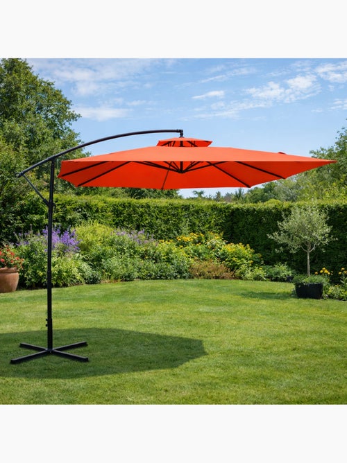 CAPRI Parasol terracotta déporté rond 2,95 x 2,95 m - Kiabi