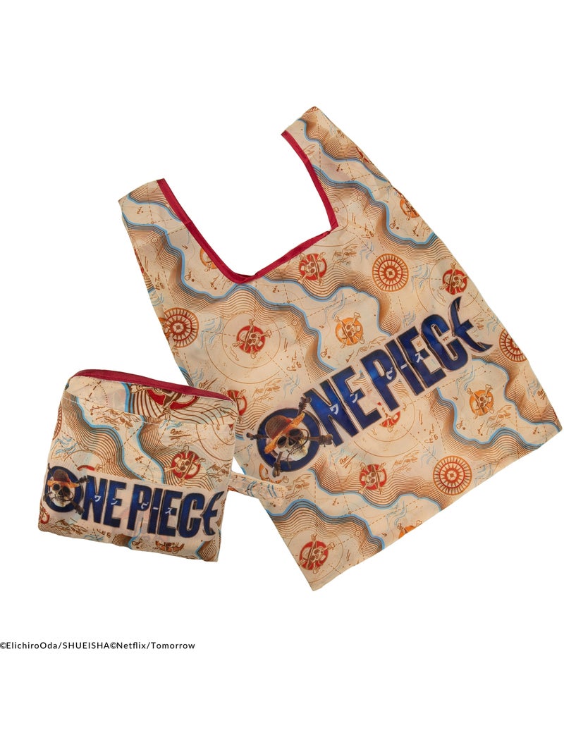 Capsule de Noël Sac Shopping Carte de Grand Line - One Piece Bleu - Kiabi