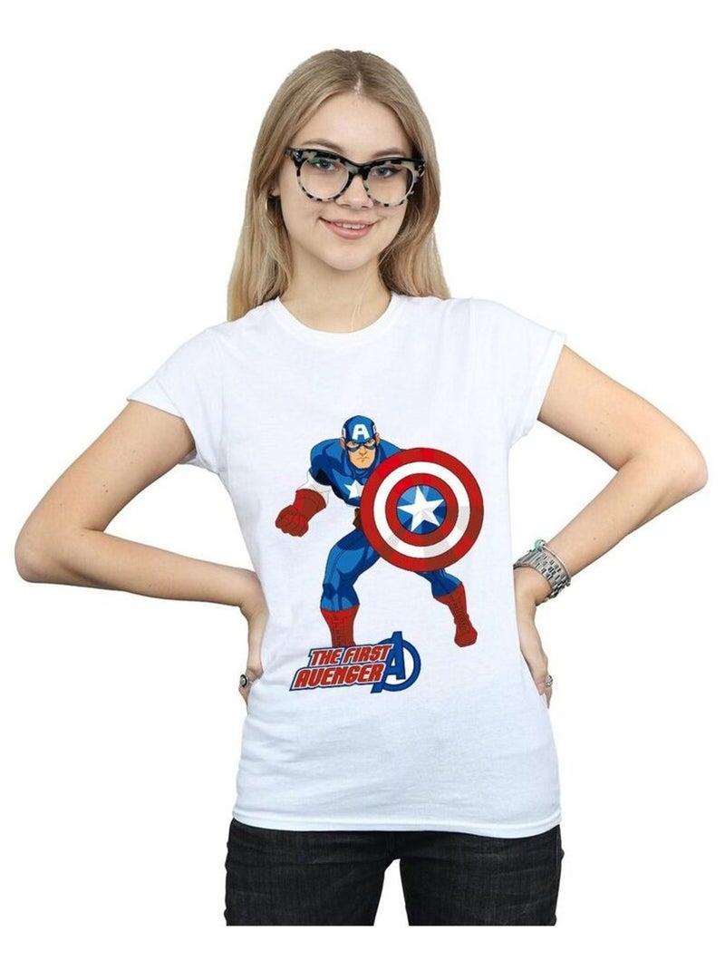Captain America - T-shirt THE FIRST AVENGER Blanc - Kiabi
