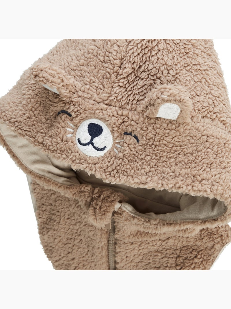 Capuche bébé en sherpa Charly Marron - Kiabi