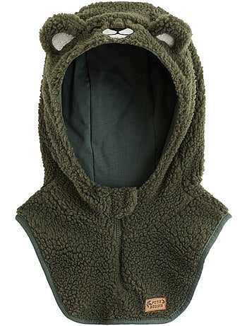 Capuche bébé en sherpa ginkgo