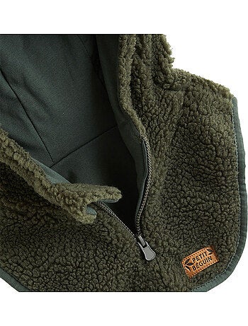 Capuche bébé en sherpa ginkgo