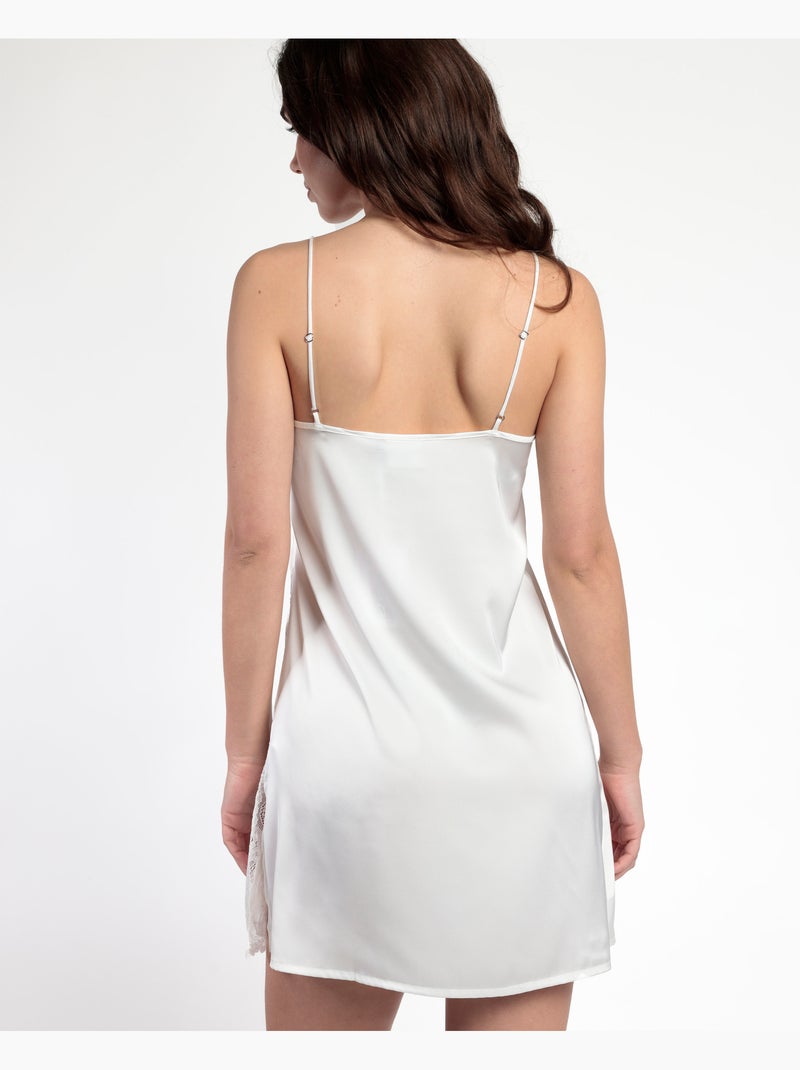 Caraco ADMAS CLASSIC en satin et guipure pour femme Blanc - Kiabi