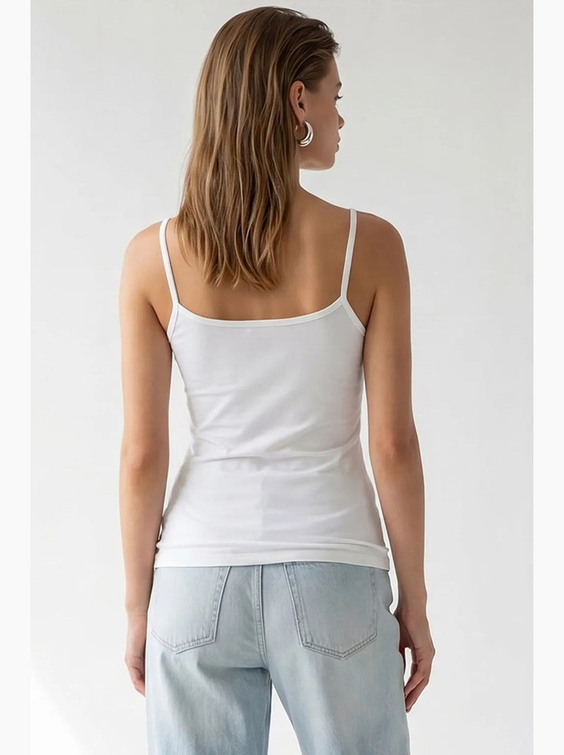 Caraco ajusté en viscose et dentelle mixray Blanc - Kiabi