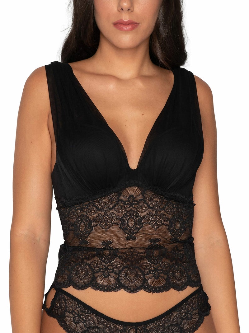 Caraco bralette longue Kiss Noir - Kiabi