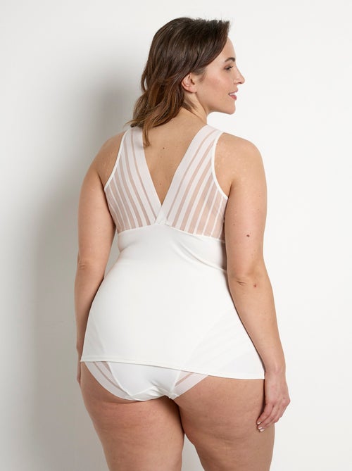Caraco découpe soutien-gorge tulle effet rayé - AFIBEL - Kiabi
