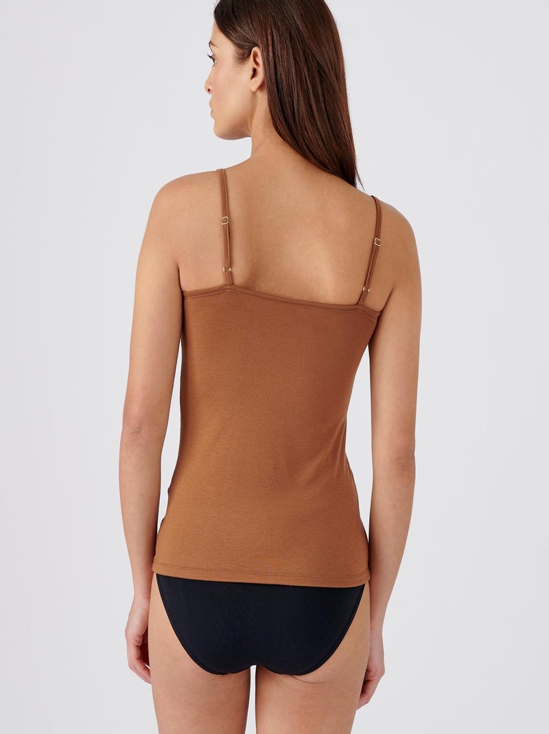 Caraco dentelle Thermolactyl invisible thermique - Damart Marron - Kiabi