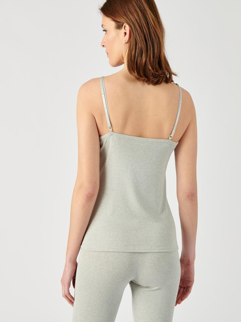 Caraco dentelle Thermolactyl Sensitive - Damart Gris chiné - Kiabi