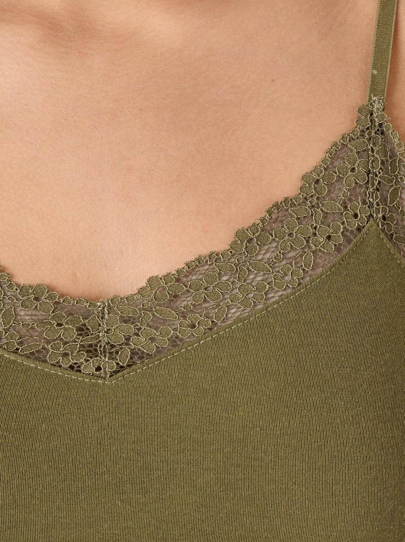 Caraco dentelle Thermolactyl Sensitive thermique - Damart Vert - Kiabi