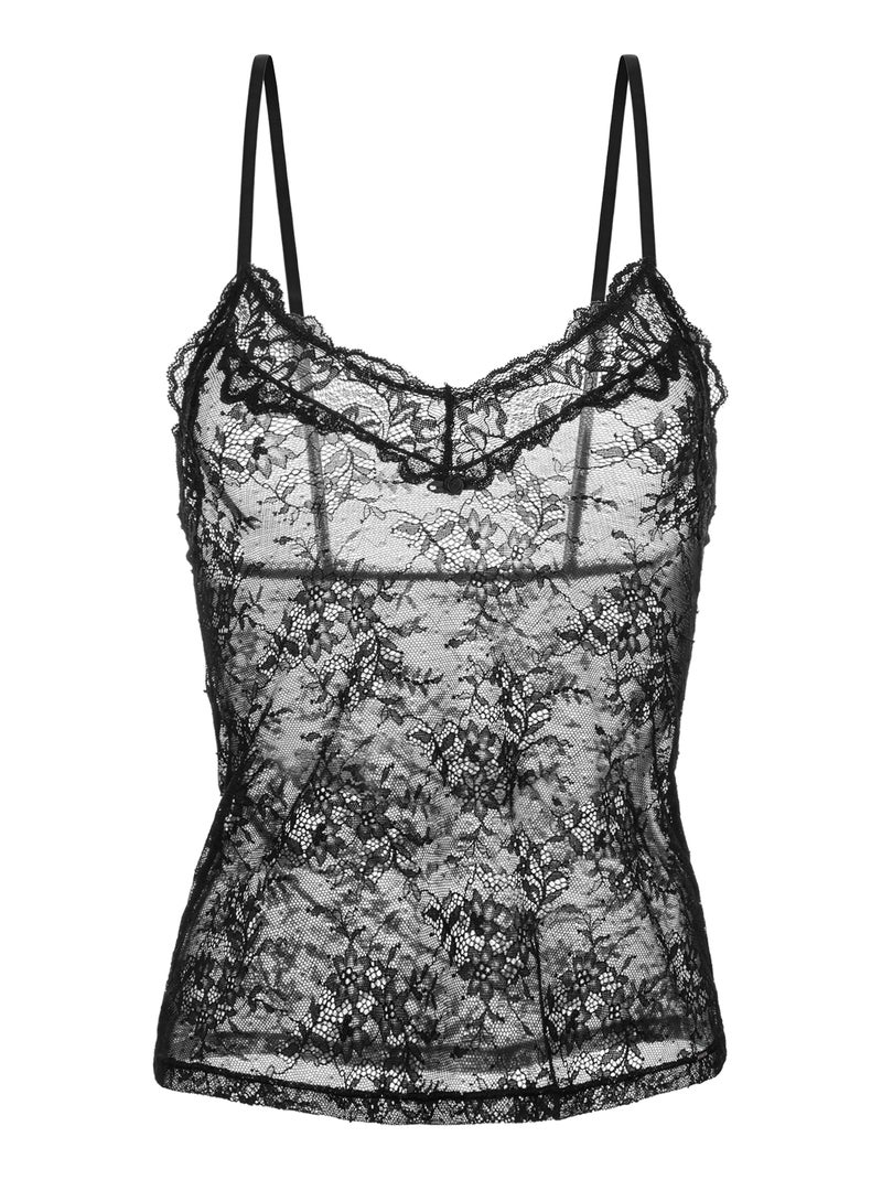 Caraco en dentelle origins Dorina Noir - Kiabi