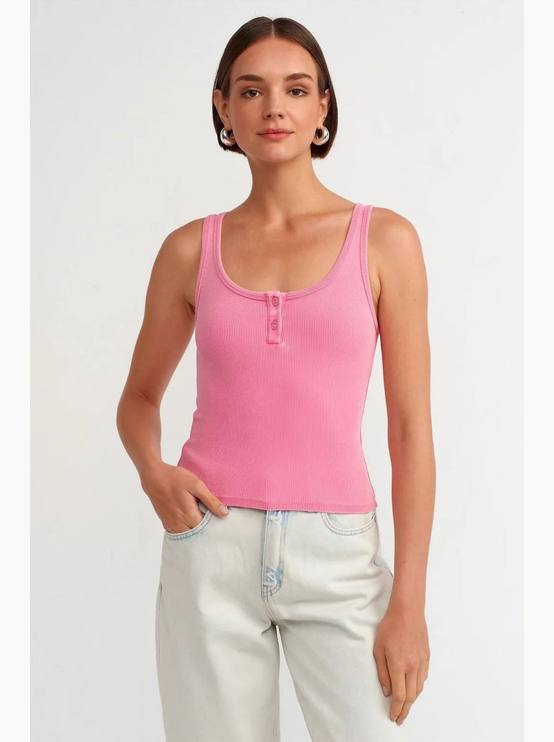 Caraco en jersey ajusté dilvin Rose fluo/Solinotes - Kiabi