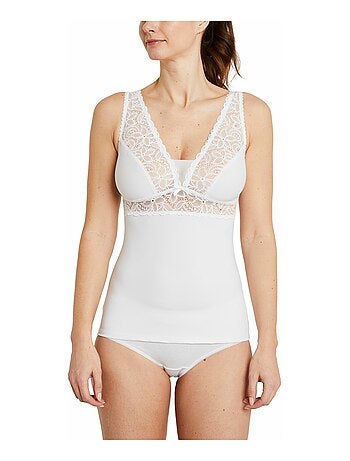 Caraco en maille et dentelle extensibles - Afibel