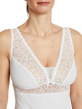 Caraco en maille et dentelle extensibles - Afibel