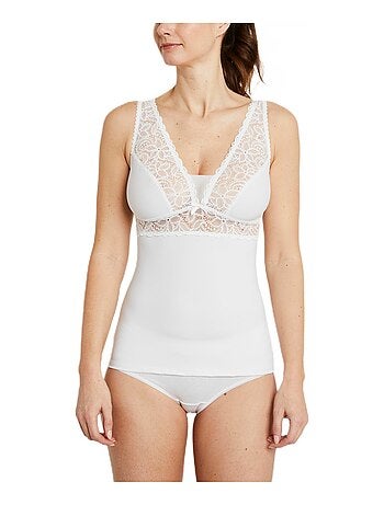 Caraco en maille et dentelle extensibles