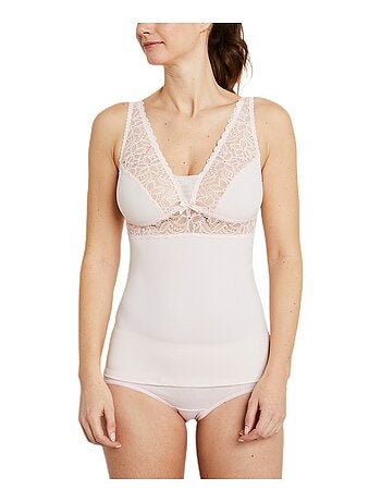 Caraco en maille et dentelle extensibles