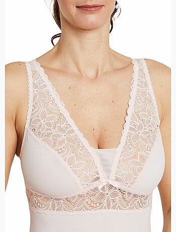 Caraco en maille et dentelle extensibles