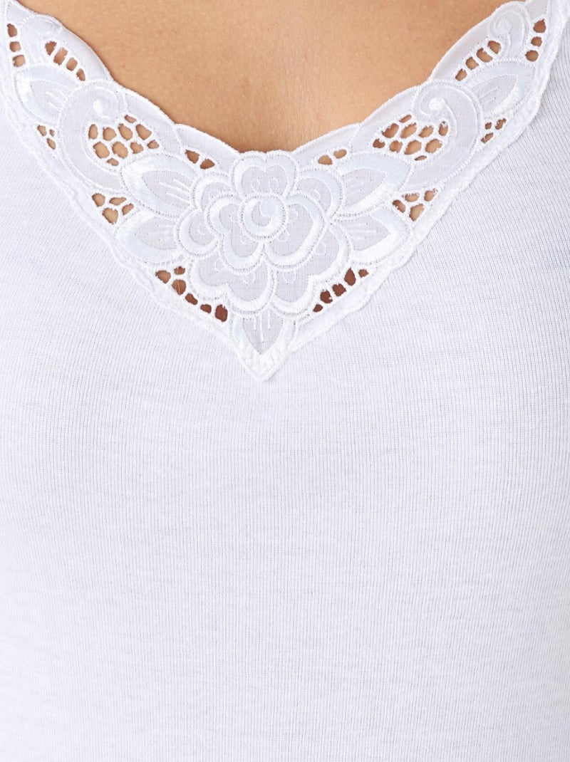 Caraco Essential pur coton peigné - Damart Blanc - Kiabi