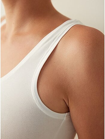 Caraco femme en mélange coton à bretelles réglables penti