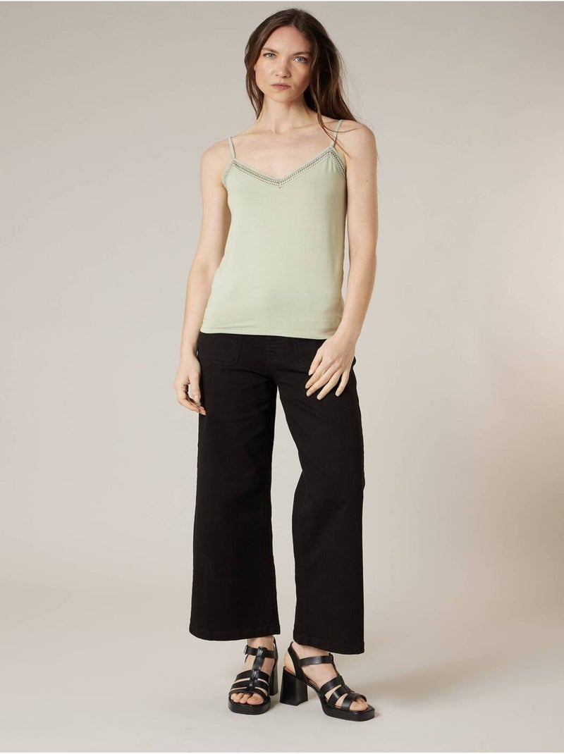 Caraco femme fines bretelles 'Deeluxe' Vert tilleul - Kiabi