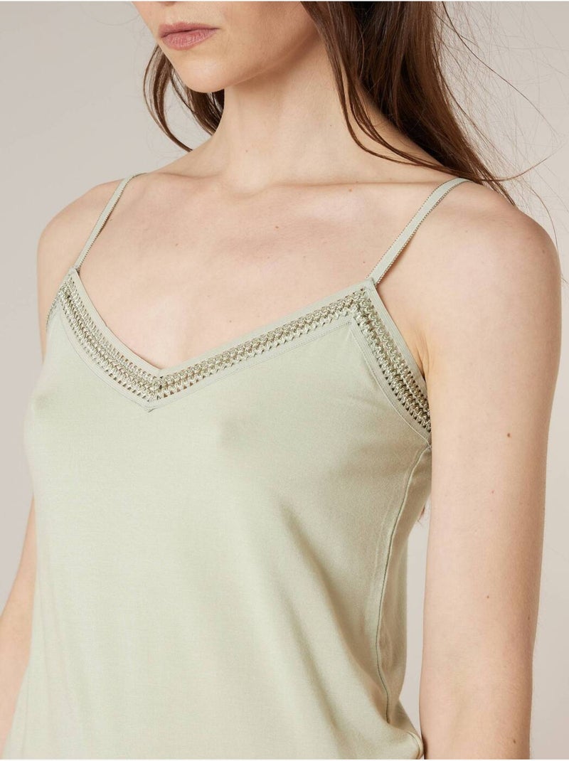 Caraco femme fines bretelles 'Deeluxe' Vert tilleul - Kiabi