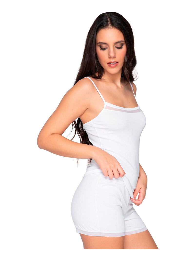 Caraco fines bretelles Cotton Touch Blanc - Kiabi