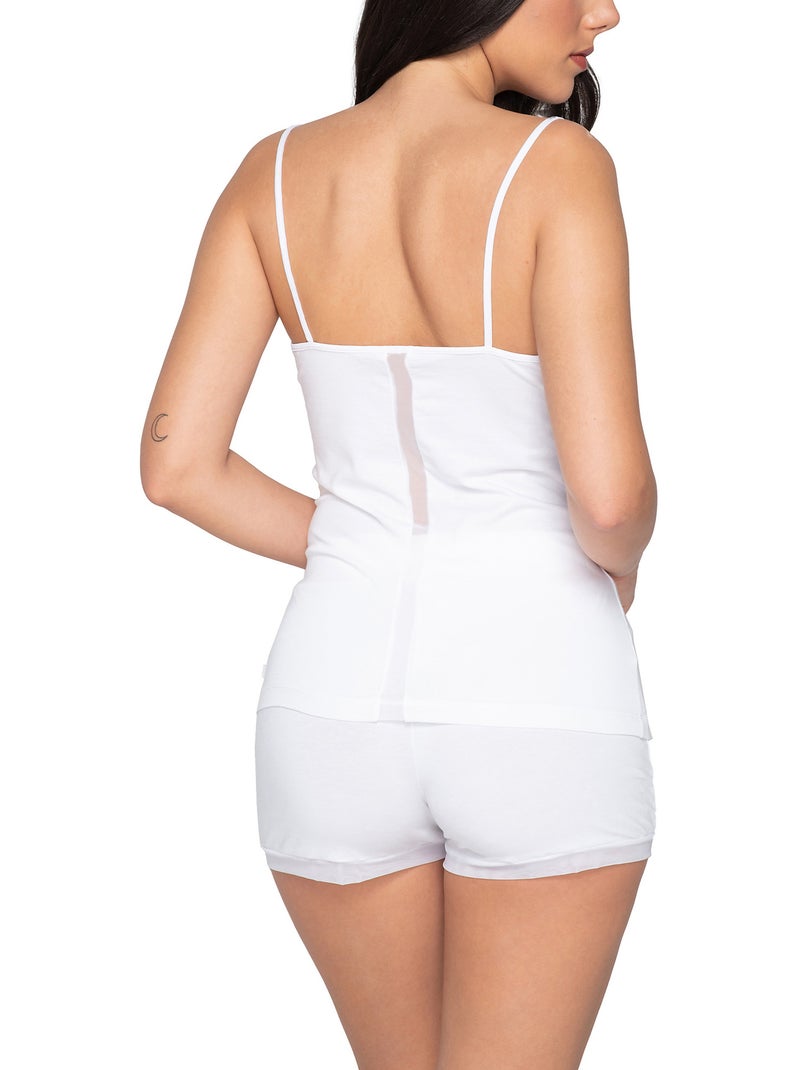 Caraco fines bretelles Cotton Touch Blanc - Kiabi