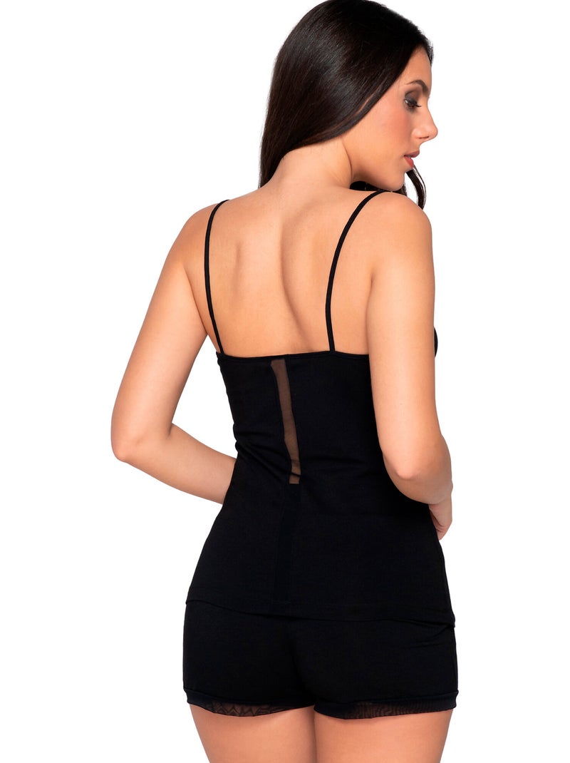Caraco fines bretelles Cotton Touch Noir - Kiabi