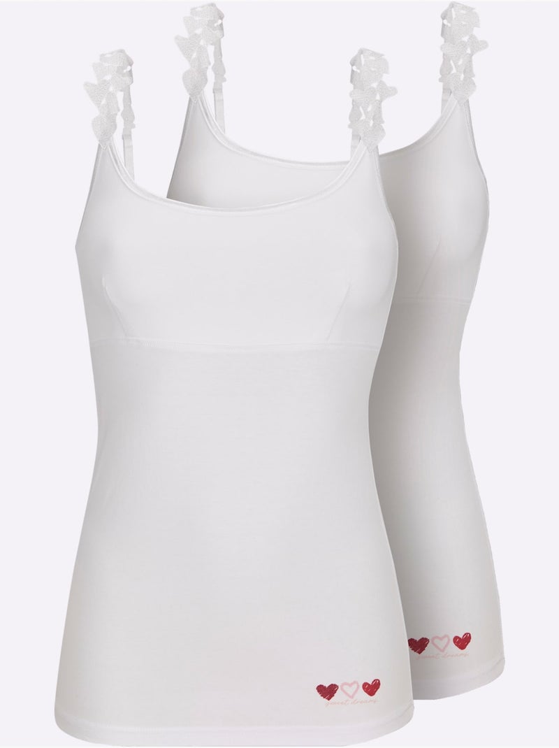 Caraco Jersey Fin - Taille Standard - Witt - Lot de 2 Blanc - Kiabi