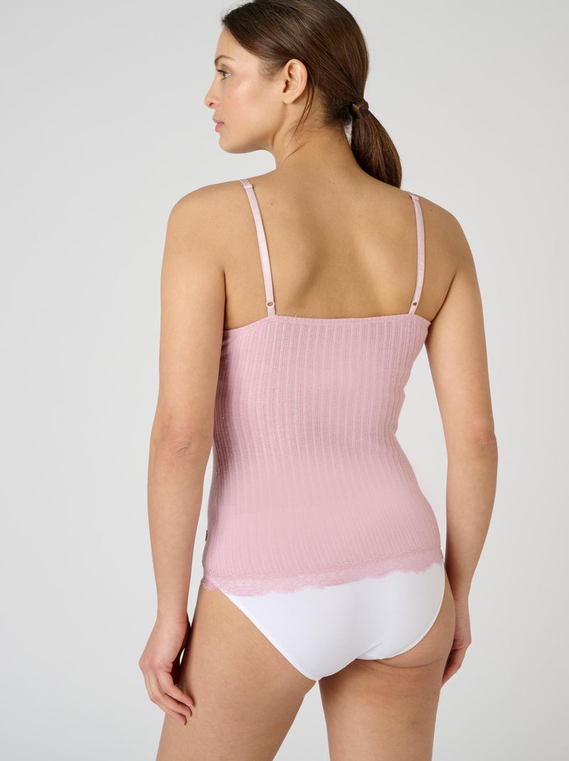 Caraco maille pointelle labellisée Thermolactyl Sensitive - Damart Violet - Kiabi