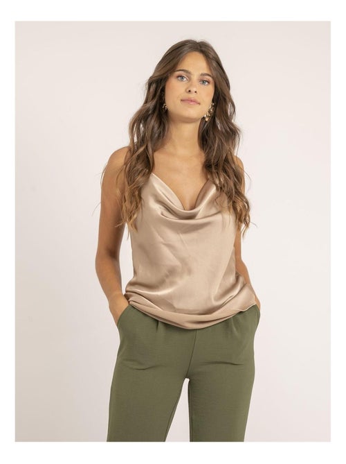 Caraco satin col bénitier FOLINE - Kiabi