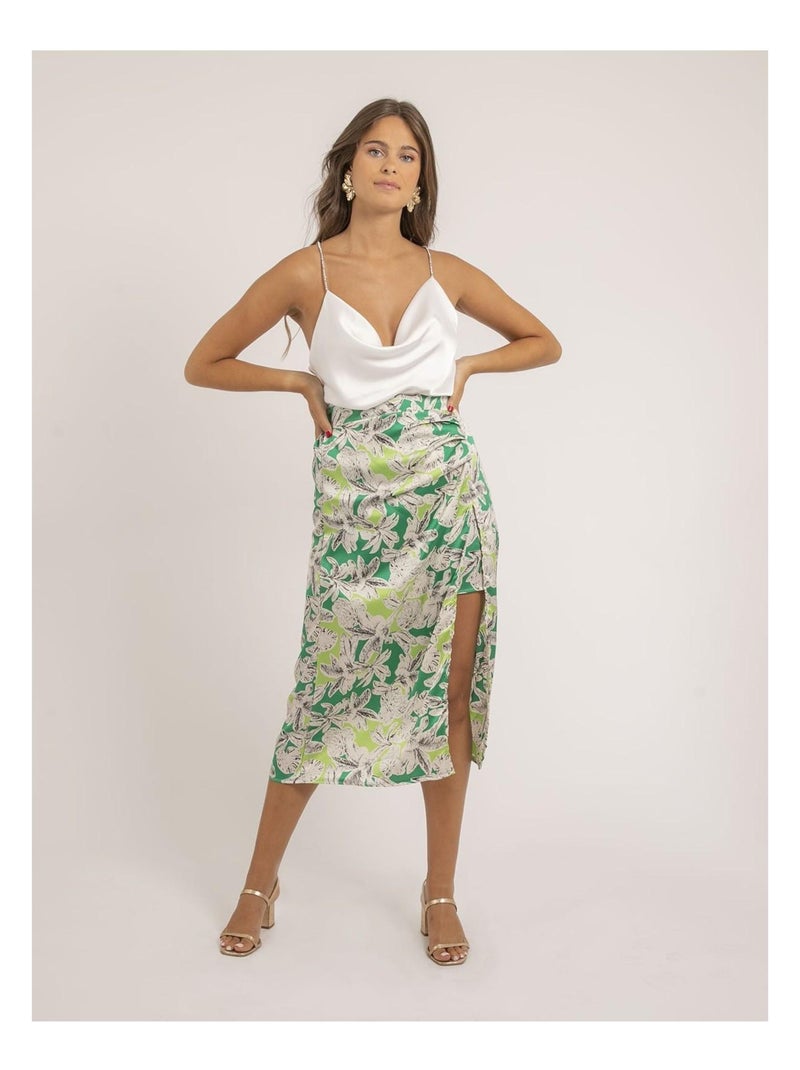 Caraco satin col bénitier FOLINE Blanc - Kiabi