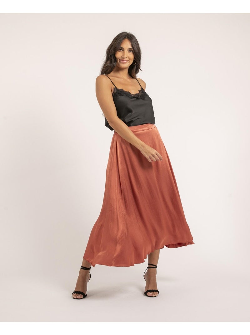 Caraco satin et dentelle FAUZIA Noir - Kiabi