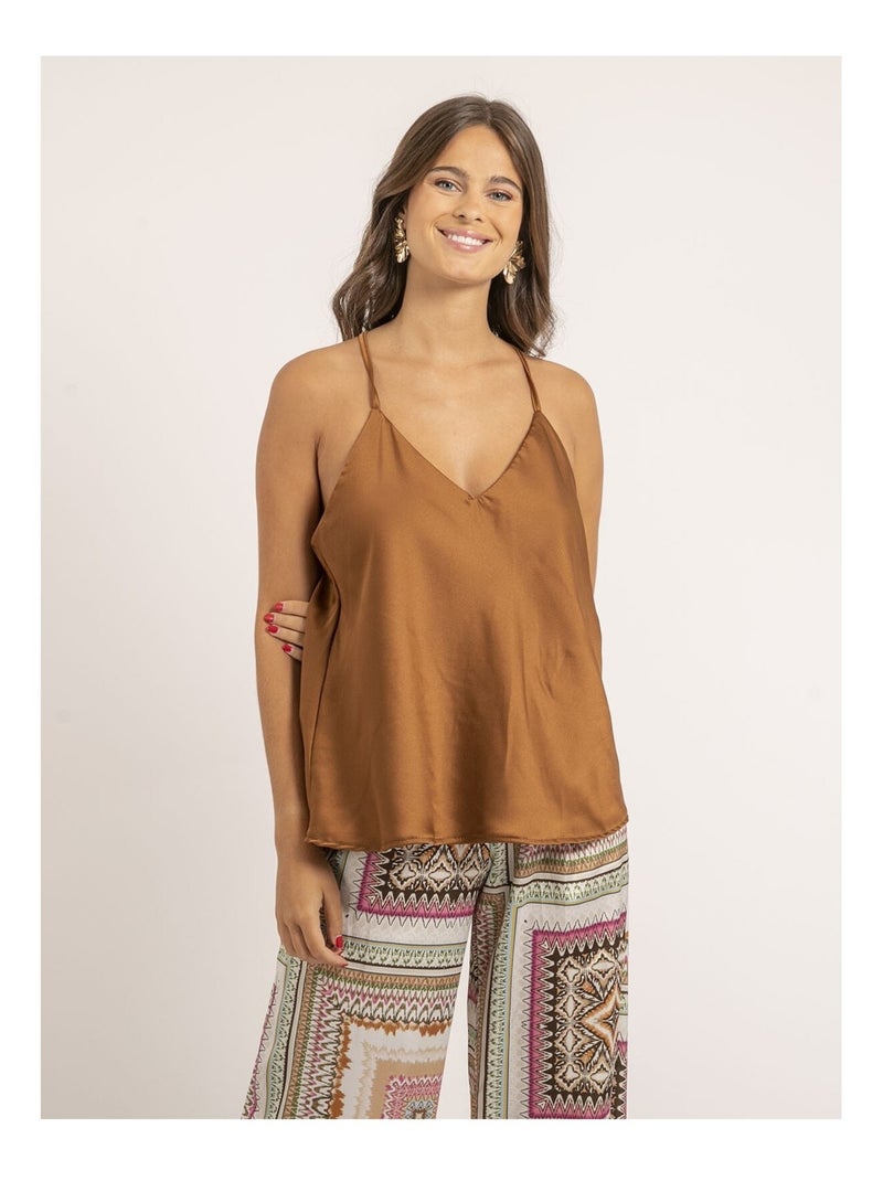 Caraco satin FIDANE Marron caramel - Kiabi