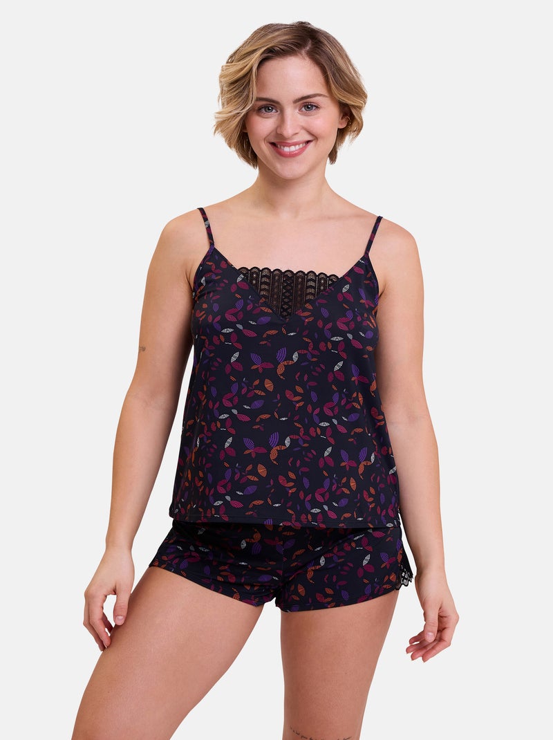 Caraco Talentueuse Billet Doux Noir Orange Bleu - Kiabi