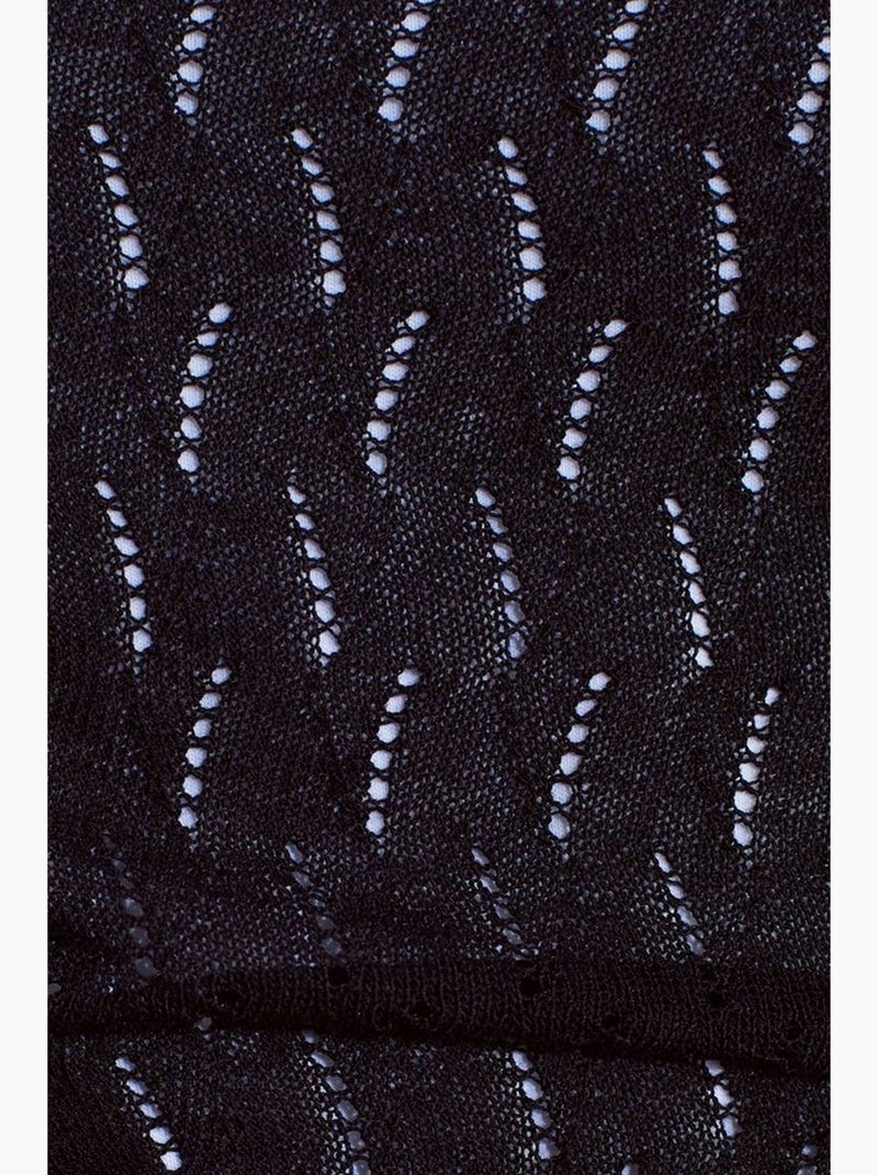 Caraco texturé court détail nœud dilvin Noir - Kiabi