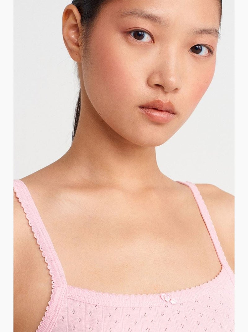 Caraco texturé en coton modal dilvin Rose clair - Kiabi