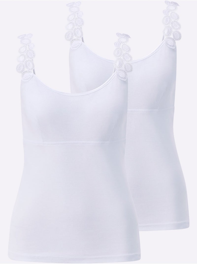 Caraco Très Agréable à Porter - Taille Standard - Witt - Lot de 2 Blanc - Kiabi