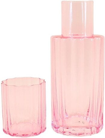 Carafe en verre coloré avec verre assorti