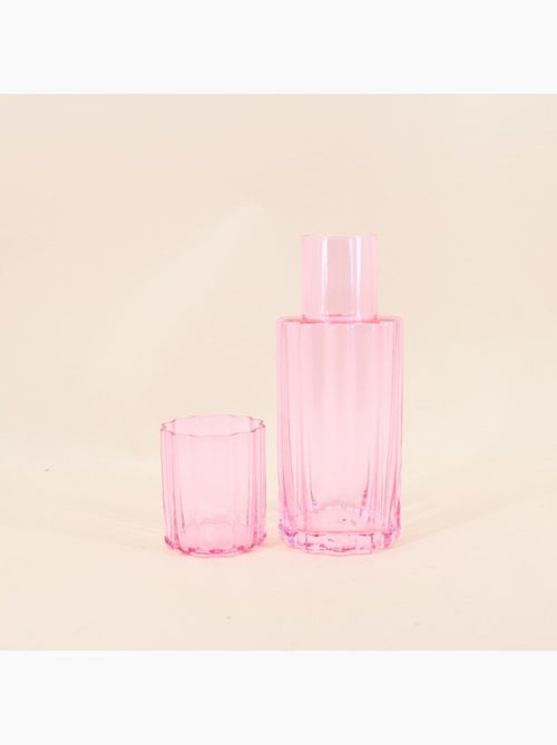 Carafe en verre coloré avec verre assorti - Kiabi