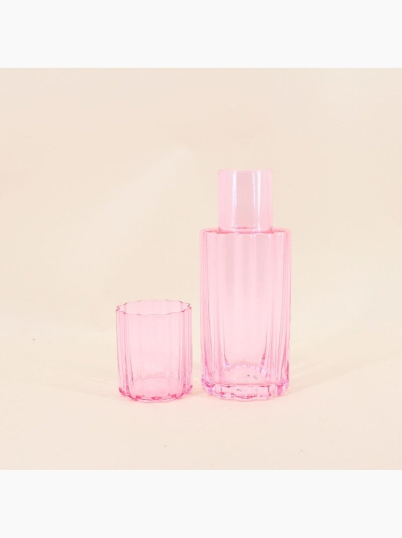 Carafe en verre coloré avec verre assorti Rose - Kiabi
